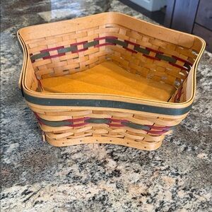 2001 Longaberger Holiday Hostess Red Shining Star Basket
